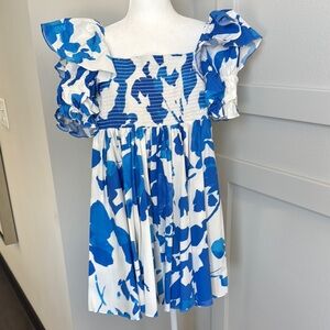 Caroline Constas Blue and White Hanna Dress